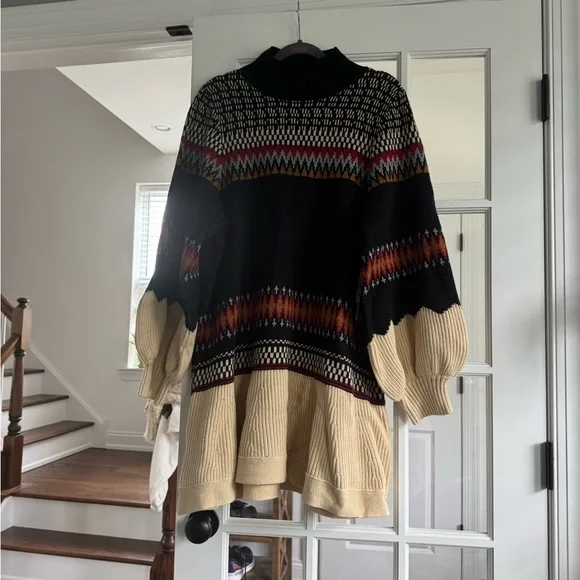 NWT Anthropologie Bubble-SleeveTurtleneck Sweater Dress